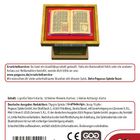 Logo „mini crimes“ mit Lupe, darunter ein Buch auf einem Podest. Texte: Ersatzteilservice- und Spielinhaltinformationen.