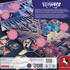 „12 rivers.“ Setzt eure Familienmarker, lasst Perlen hinunterrollen, sammelt sie und liefert an Markaya. Nutzt Feen-Plättchen.