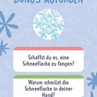 BONUS-AUFGABEN. "Schaffst du es, eine Schneeflocke zu fangen?" "Warum schmilzt die Schneeflocke in deiner Hand?" Schneeflocken-Illustration.
