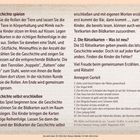 Oben: "2. Die Geschichte spielen." Anweisungen für ein Kinderspiel mit Rollen von Tieren und Rätselkarten über Fehlererkennung.