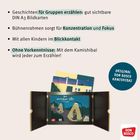 Punkte für Kamishibai: Gruppenerzählungen, Konzentration, Blickkontakt. Keine Vorkenntnisse nötig. "Der verlorene Otto". Don Bosco Logo.