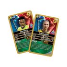 Zwei Sport-Sammelkarten mit Spielerprofilen: Éder Militão und Fridolina Rolfö. Enthalten Alter, Größe, Tore, Länderspiele, Titel.