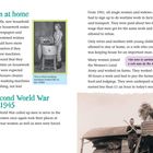 Text: "Women at home", "The Second World War 1939–1945". Viele Erklärungen zur Rolle der Frauen im Haushalt und im Krieg.