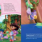 "Go through it? No problem!" Benny said. Illustration von Tieren und Kindern vor einer grünen Hecke und einem Krokodil.