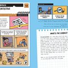 Comic: „Calamity Comics: How to Be a Detective.“ Eine Geschichte über das Lösen eines Falls mit drei Verdächtigen.