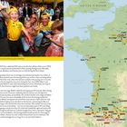 Links: "2003, 90th Edition, START: Paris...", Podium: 1. L. Armstrong, Text über die Tour. Rechts: Karte von Frankreich mit Tourstrecke.