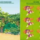 Links: DINO ISLAND STICKER SCENE, Dschungellandschaft. Rechts: I SPY SKYE!, Sechs Skye-Illustrationen.