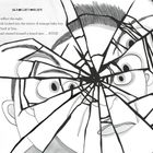 Text: "Henrik looked into the mirror. A strange baby boy looked back at him. He had created himself a brand-new... HYDE!"  
Illustration: Gesicht in zerspiegeltem Glas.