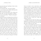 Zwei Buchkapitel: "A Stitch in Time" und "A House, a Cat and Some Fossils". Text beschreibt Gespräche und Gedanken von Maria.