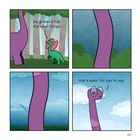 Comic mit zwei Dinosauriern. Text: "be grateful for the small things" und "that's easy for you to say."