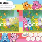 "Care Bear Stare. The Care Bear Stare is a powerful ability." Zwei ähnliche Szenen mit bunten Bären und Schmetterlingen im Wald. Links Bild A, rechts Bild B.