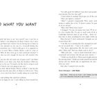 "DO WHAT YOU WANT" steht oben. Darunter ein Dialog zwischen einer Mutter und ihrem Kind über Kunst und Chancen.