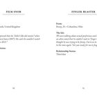 Links: "FILM SNOB", George, 24, Leeds. Ick: keine alten Filme vor 2013. Status: Erstes Date. Rechts: "FINGER BLASTER", Penny, 25, Columbus. Ick: Sexuelle Vorlieben, Alien-Stimme. Status: Drittes Date.