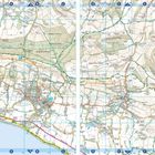 Karten mit den Ortsnamen Brighstone und Shorwell, Straßen, Wanderwege und Höhenlinien. Parkplatzsymbole zu sehen.