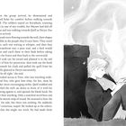 Seite 140. Illustration eines sitzenden jungen Mannes, der ein Buch liest und eine Feder hält, mit magischem Licht im Hintergrund.