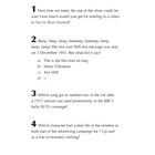 „QUIZ 1“ steht über vier Fragen mit Themen zu TV-Shows, SMS, Musik und Werbung. Unten befindet sich die Zahl „10“.