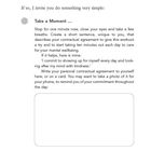 "Make Your Commitment. Write your personal contractual agreement. Take a Moment: Stop, breathe, commit to self-care."