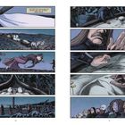 Panel 1: Ein Leichentuch wird über ein Gesicht gelegt, Text über unklare Tage nach Baldrs Beisetzung. Im Hintergrund düstere Farben.