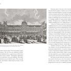 "THE WISE AND THEIR WORKS" und "Exposition des produits de l'industrie française, dans la cour du Louvre, 1807." Illustrierte Szene einer Ausstellung im Hof des Louvre.