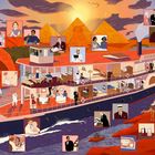 Die Illustration zeigt ein stilisiertes Schiff mit dem Schriftzug "KARNAK" an einer malerischen Landschaft mit Pyramiden.