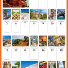 September, Sicily. Szenen von Sizilien. Kalender mit Bildern und Beschreibungen von Sehenswürdigkeiten und Kultur.