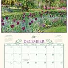 "2027 DECEMBER" steht prominent. Ein Garten mit Wisterien im Vordergrund und einem Kalender darunter.