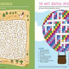 "FIND THE TROUBLEMAKER: SKZ is causing mayhem. THE MOST BEAUTIFUL CROSSWORD IN LIFE: Answer clues about BTS." Links ein Labyrinth, rechts ein Kreuzworträtsel in einem Heißluftballon.