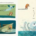 "Every day he transforms me into something new." In vier Panels sieht man eine Katze, die sich vor lauten Geräuschen, unheimlichen Geschichten und tiefem Wasser fürchtet.