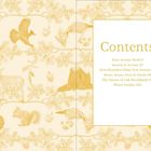 Texte: "Contents", "How Acorns Work 8", "Insects & Acorns 32", "How Hoarders Plant New Forests 46", "Bears, Boars, Deer & Ducks 68", "The Future of Oak Woodlands 90", "Photo Credits 106". Hintergrund: Detaillierte, gelbe Illustrationen von Eicheln, Tieren und Eichenlaub.