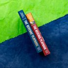 Zwei Bücher mit den Titeln "THE REVENGE PLAYBOOK" von Rinma Onoseta. Die Einbände sind blau und rot auf grün-blauem Hintergrund.