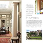 Texte: "THIS PAGE" und "IN PROPORTION". 

Ein elegant dekorierter Flur mit Tisch und Stühlen; rechts ein Regal mit Geschirr.