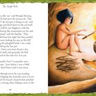 Text: „The Jungle Book“, Erzählt von Mowgli am Feuer sitzend. Daneben ein Wolf, umgeben von grünen Ranken und Blumen.