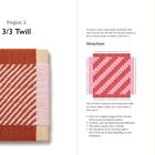 "Project 2: 3/3 Twill. Strukturdiagramm mit gewebten Linien. Benötigte Materialien: Nadel, Schere, Lineal."