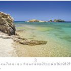 Text: Kreta, 1-31, 3, CASARES EDITION. Eine felsige Küste mit klar blauem Wasser und klarem Himmel.
