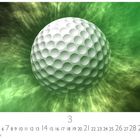 Die Zahlen 1 bis 31, markiert ist der 3. Darunter "CASARES EDITION". Ein Golfball vor grünem Hintergrund.