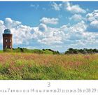 Text: "Kap Arkona", "3", "CASARES EDITION". Landschaft mit Turm, blühender Wiese, blauem Himmel und weißen Wolken.