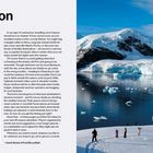 Text: "Introduction. Aaah, the bliss of pinpointing the secret travel sweet spot..." Rechts eine verschneite arktische Landschaft mit Gletscher.