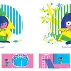 "by myself. Aaah, that's better." Illustration eines Mädchens, das anfangs allein ist, dann entspannter in der Natur.