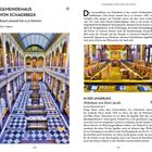 GEMEINDEHAUS VON SCHAERBEEK: Historisches Gebäude mit Glasdach, bunter Glasfassade und elegantem Interieur.