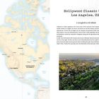 "Hollywood Classic Wine. Los Angeles, USA. A stronghold on the hillside." Links eine Karte von Nordamerika, rechts ein Weinberg.
