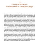 Seite 14, Einführung. Titel: "1.1 Ecological Processes: The Status Quo in Landscape Design." Text erläutert ökologische Prozesse.