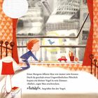 Ein Text beschreibt, wie Max sein Fenster öffnet und ein Vogel hereinhüpft. Eine Illustration zeigt einen Jungen am Fenster mit einem Vogel.