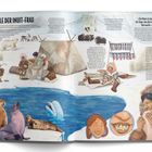 „DIE ROLLE DER INUIT-FRAU“. Illustration von Inuit bei traditionellen Tätigkeiten mit Tieren, Zelten und Werkzeugen.