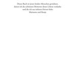 Widmungstext: "Dieses Buch ist jenen beiden Menschen gewidmet... Marianne und Ronja." Weiße Seite, mittig zentrierter Text.