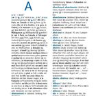 Französisch – Deutsch Wörterbuchseite. Großes "A". Beispiele: à Paris, à la gare. Begriffe: abaisser, abandonner, abbatte.