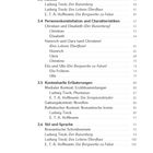Inhaltsübersicht mit Themen wie Aufbau, Personen, Kontext, Stil und Sprache. Namen wie Tieck und Hoffmann werden erwähnt.