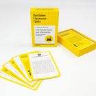 Reclams Literatur-Quiz: Eine gelbe Schachtel mit Karten über Schriftstellerinnen und Schriftsteller.