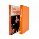 "Feindbegegnung: Hans Habe – Eine Biografie" von Susanne Falk. Buchcover in Orange, mit einem nachdenklichen Mann.
