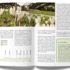 Seite 24: „Höhendaten“, „1650 m / 1926 m“, „Aufstieg“, „400 m“, „Abstieg“, „190 m“. Seite 25: „Dein Raus-Moment“. 

Blumenwiese im Vordergrund, Hintergrund Berglandschaft. Links unten Höhengrafik, rechts Fließtext über einen Wanderweg.