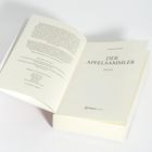 Titel: "DER APFELSAMMLER" von Anja Jonuleit, ROMAN. Links: Autorenbiografie, Verlagsinformation.